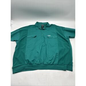 Vintage Members Only Polo Big 4X Grandpa Dad Shirt Green Banded Bottom